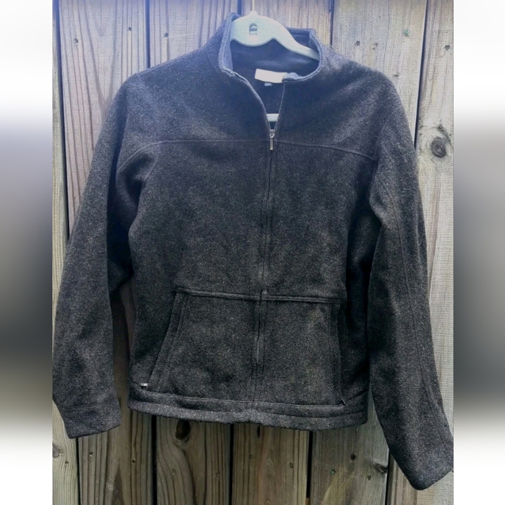 Ibex Brown Zipper Boiled Wool Jacket Women's medium EUC